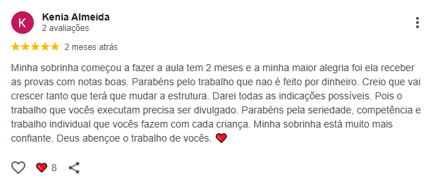 Avaliação do Google 1